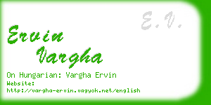 ervin vargha business card
